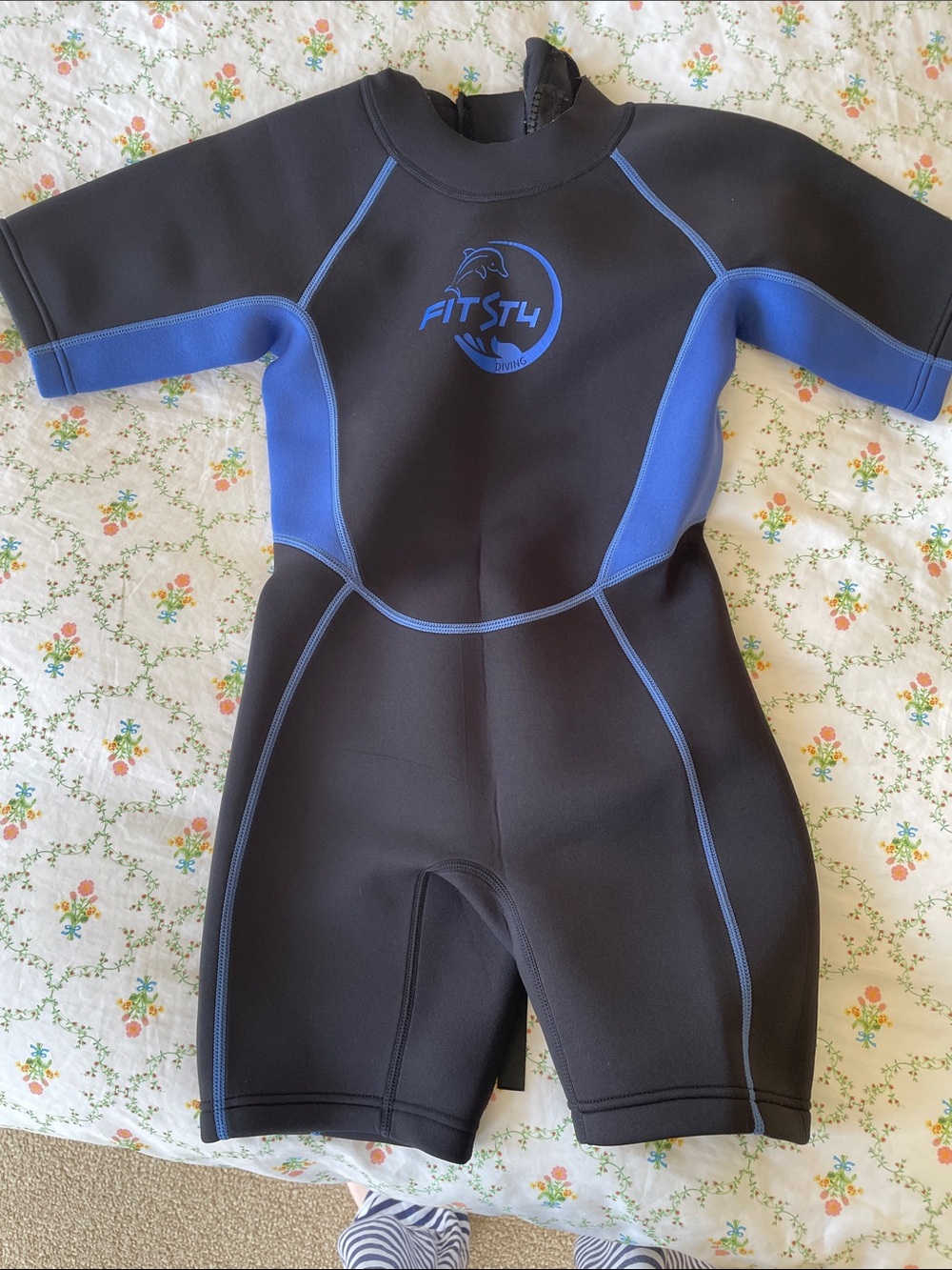 Youth Black and Blue Shorty Wetsuit - Kids Swim